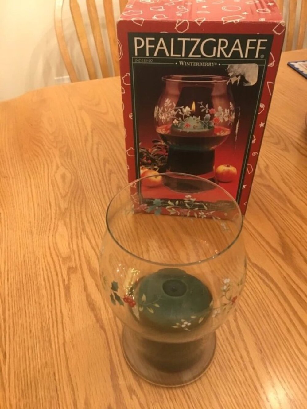 Pfaltzgraff Winterberry Floating Candle Holder Clear Glass